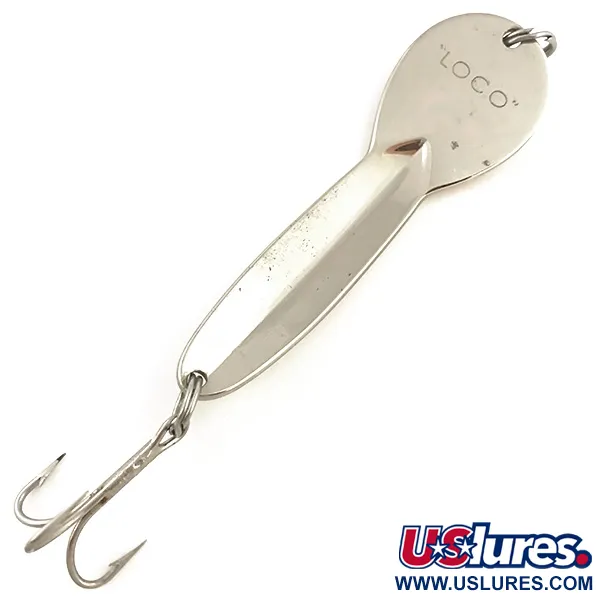 Vintage   Glen Evans Loco 4 UV, 3/4oz Yellow / Nickel / Red UV Glow in UV light, Fluorescent fishing spoon #5118