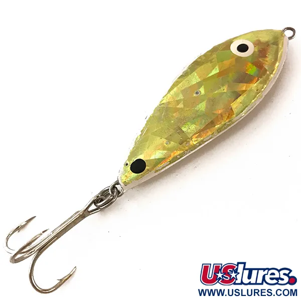 Vintage  RSR Lures RSR SHAD , 1 1/4oz Golden Hologram fishing spoon #5122
