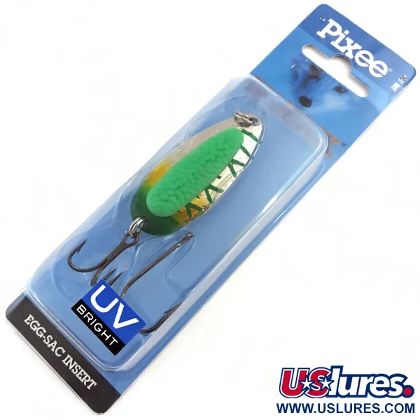   Blue Fox Pixee UV, 1/2oz Hammered Nickel / Green fishing spoon #5128