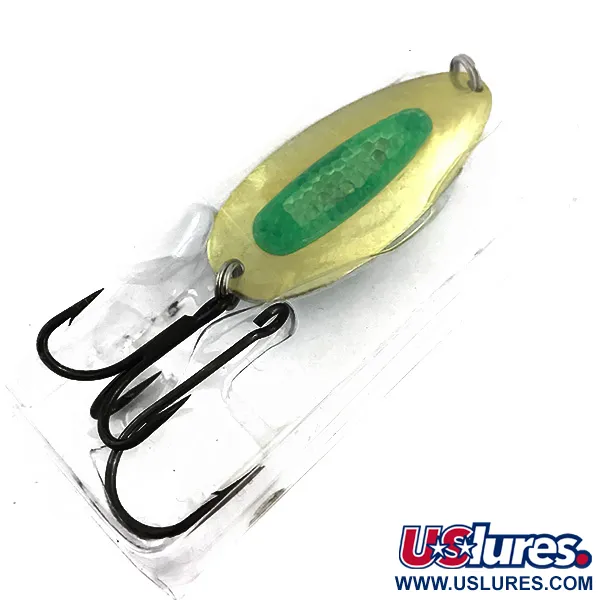   Blue Fox Rattlin Pixee, 3/4oz Rainbow Gold / Green fishing spoon #5130