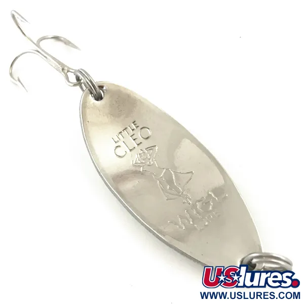 Vintage  Seneca Little Cleo (Hula Girl), 2/3oz White / Green / Nickel fishing spoon #5144