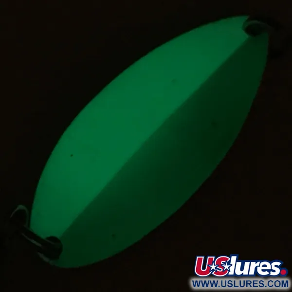 Vintage  Seneca Little Cleo (Hula Girl), 2/3oz White / Green / Nickel fishing spoon #5144