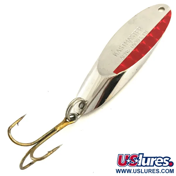 Vintage  Acme Kastmaster , 1oz Nickel / Red fishing spoon #5150