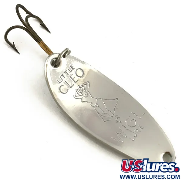 Vintage  Seneca Little Cleo (Hula Girl), 1/3oz Nickel / Green fishing spoon #5159