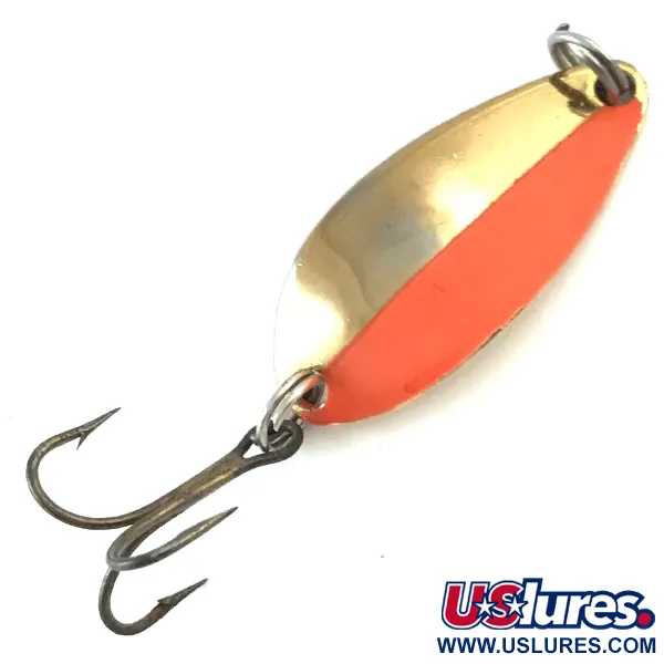 Vintage  Seneca Little Cleo, 1/8oz Gold / Orange fishing spoon #5175