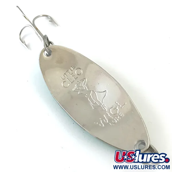 Vintage  Seneca Little Cleo (Hula Girl), 2/3oz White Pearl / Nickel fishing spoon #5176