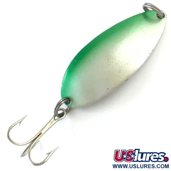 Vintage  Seneca Little Cleo (Hula Girl), 2/3oz White Pearl / Nickel fishing spoon #5176