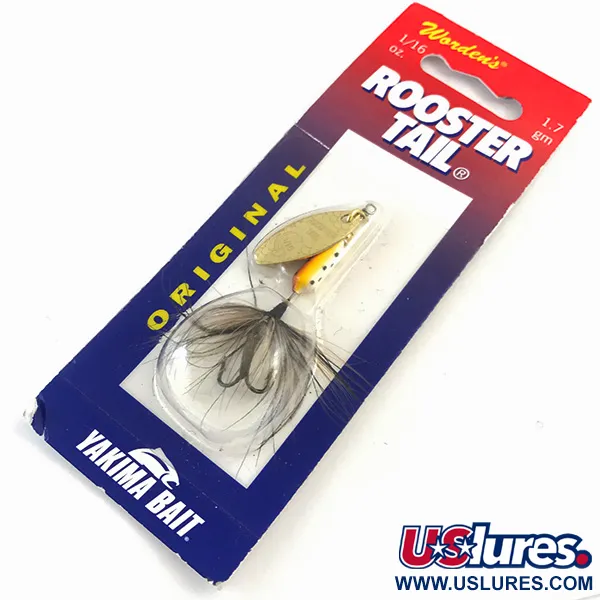  Yakima Bait Worden’s Original Rooster Tail, 1/16oz Gold / Rainbow Trout spinning lure #12043
