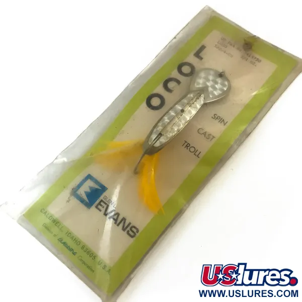  Glen Evans Weedless Loco, 2/3oz Nickel / Hologram / Yellow fishing spoon #5200