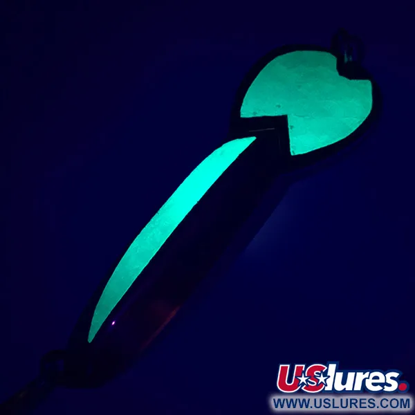 Vintage   Glen Evans Loco 4., 3/4oz Nickel / Green Hologram fishing spoon #5202