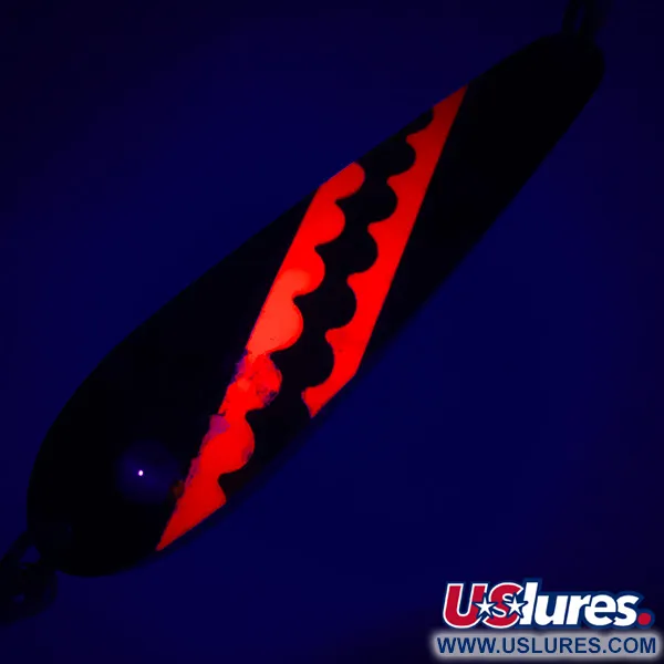 Vintage  Len Thompson Northern King 28 UV, 1/2oz Black / Red / Gold / Silver fishing spoon #5225