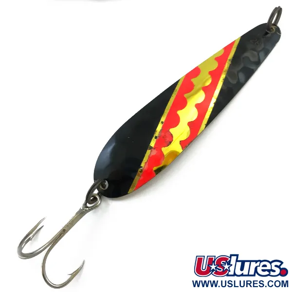 Vintage  Len Thompson Northern King 28 UV, 1/2oz Black / Red / Gold / Silver fishing spoon #5225