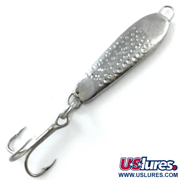 Vintage  Unknown Jig Lure, 1/4oz Hammered Nickel fishing spoon #5227