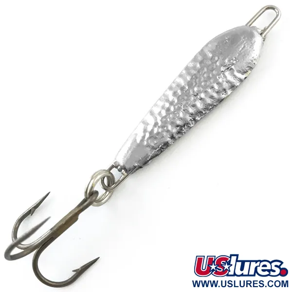 Vintage  Unknown Jig Lure, 3/16oz Hammered Nickel fishing spoon #5228