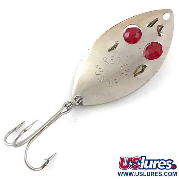 Vintage  Eppinger Red Eye junior UV, 1/2oz Nickel / Chartreuse / Red Eyes fishing spoon #5236