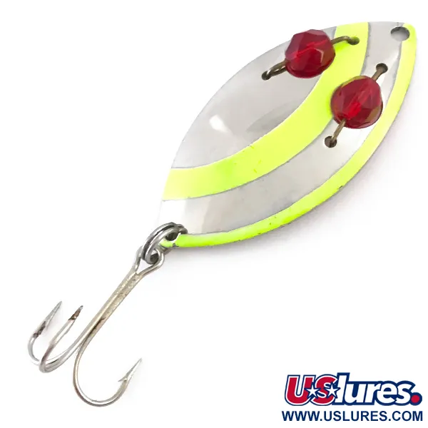 Vintage  Eppinger Red Eye junior UV, 1/2oz Nickel / Chartreuse / Red Eyes fishing spoon #5236