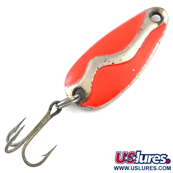 Vintage  Acme Kamlooper Junior UV, 1/4oz Fluorescent Pink / Nickel fishing spoon #5243