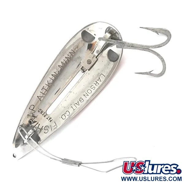 Vintage  Weedless Bait Company Weedless LARSON BAIT FISHTRAP​, 3/5oz Red / White / Nickel fishing spoon #5250