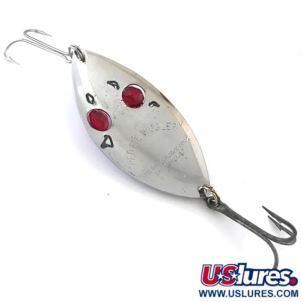 Vintage  Hofschneider Red Eye Wiggler, 1oz Nickel / Red fishing spoon #5259