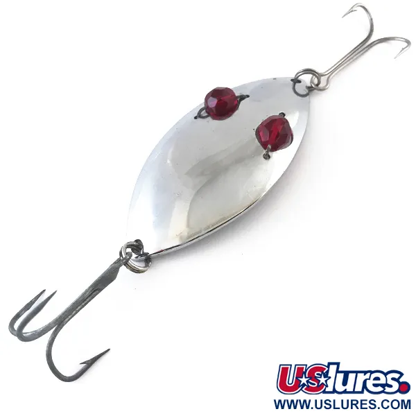 Vintage  Hofschneider Red Eye Wiggler, 1oz Nickel / Red fishing spoon #5259