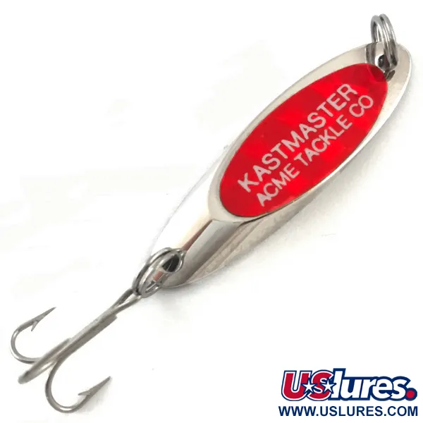 Vintage  Acme Kastmaster , 1/4oz Nickel / Red fishing spoon #5261