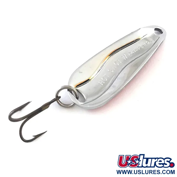 Vintage  Luhr Jensen Hot Shot W, 1/4oz Red / White / Nickel fishing spoon #5263