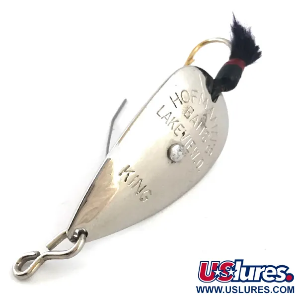 Vintage   Hofmann’s Lures KING, 2/5oz Nickel fishing spoon #5267