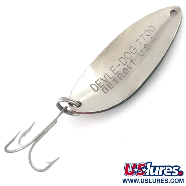 Vintage  Eppinger Dardevle Devle Dog 7700, 1/2oz Red / Green / Nickel fishing spoon #5270