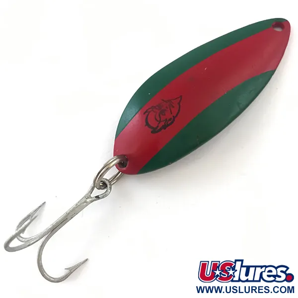 Vintage  Eppinger Dardevle Devle Dog 7700, 1/2oz Red / Green / Nickel fishing spoon #5270
