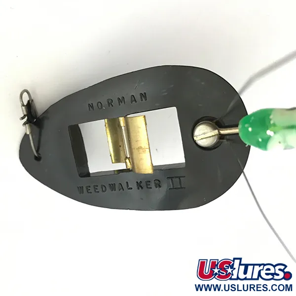 Vintage   Weedless Norman Weedwalker, 1/2oz Black / Green fishing spoon #5274