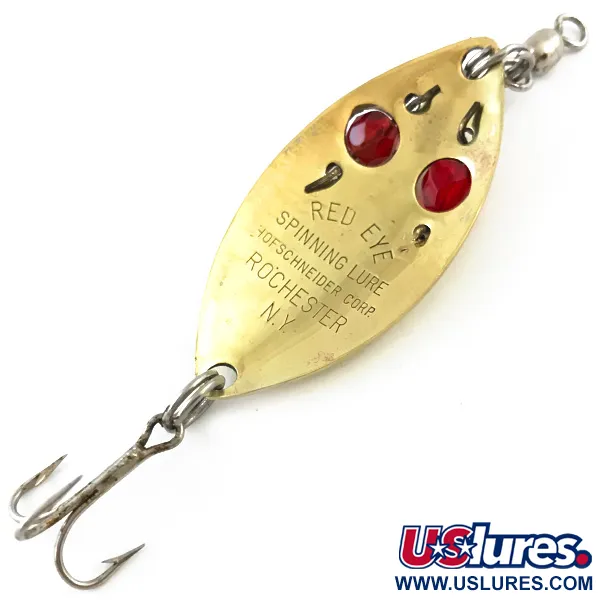 Vintage  Hofschneider Red Eye junior, 1/4oz Gold / Red Eyes fishing spoon #5280