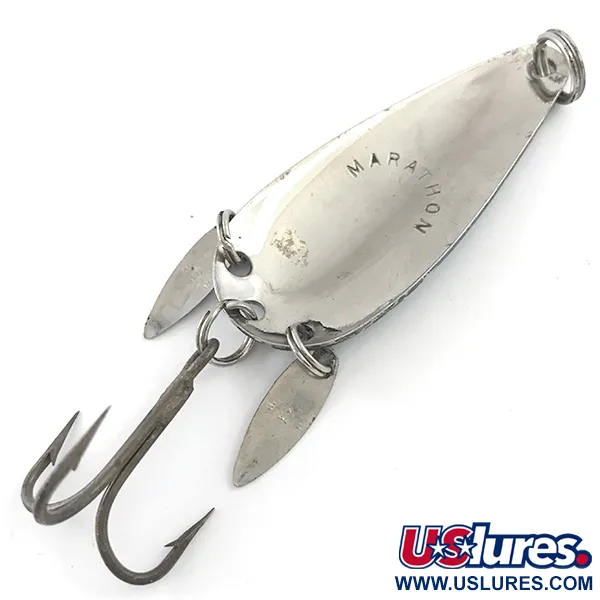 Vintage   Marathon (with sonic blades), 2/5oz Nickel / Blue fishing spoon #5285