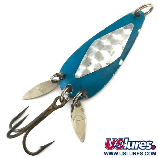 Vintage   Marathon (with sonic blades), 2/5oz Nickel / Blue fishing spoon #5285
