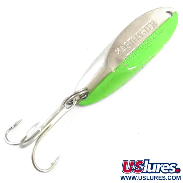 Vintage  Acme Kastmaster , 3/8oz Nickel / Green fishing spoon #5289