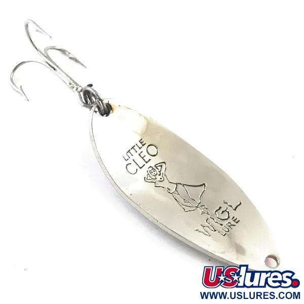 Vintage  Seneca Little Cleo (Hula Girl), 1/2oz Nickel / Orange fishing spoon #5293