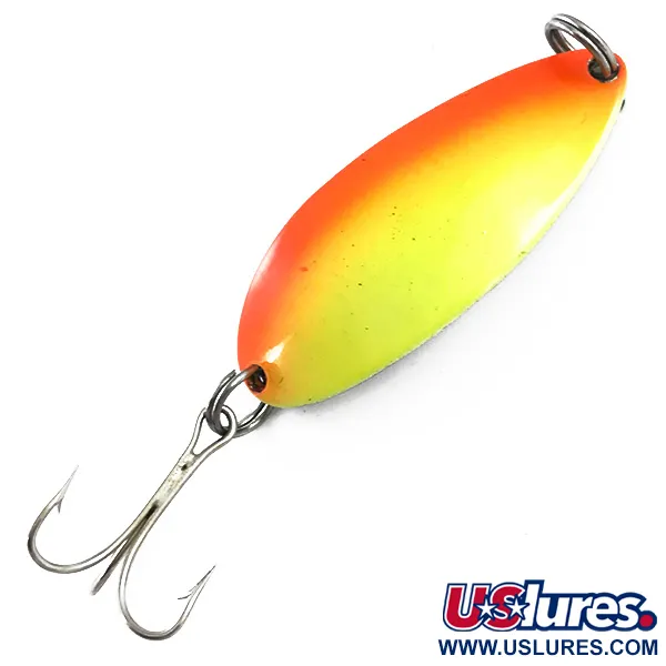 Vintage  Seneca Little Cleo (Hula Girl) UV, 2/3oz Yellow / Orange / Nickel fishing spoon #5294