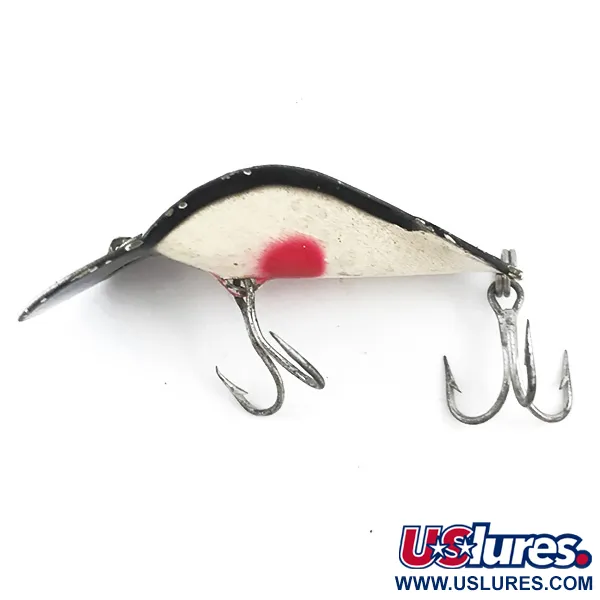 Vintage   Buck Perry Spoonplug, 1/4oz Black / White / Red fishing spoon #5298