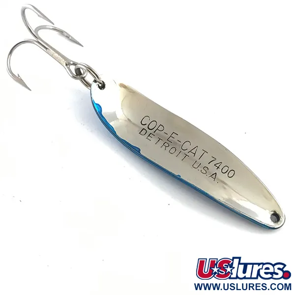 Vintage  Eppinger Dardevle Cop-E-Cat 7400, 1/2oz Nickel / Blue fishing spoon #5304