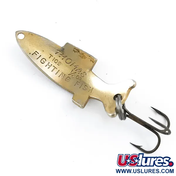 Vintage   Thomas Fighting fish, 1/4oz Gold fishing spoon #5325