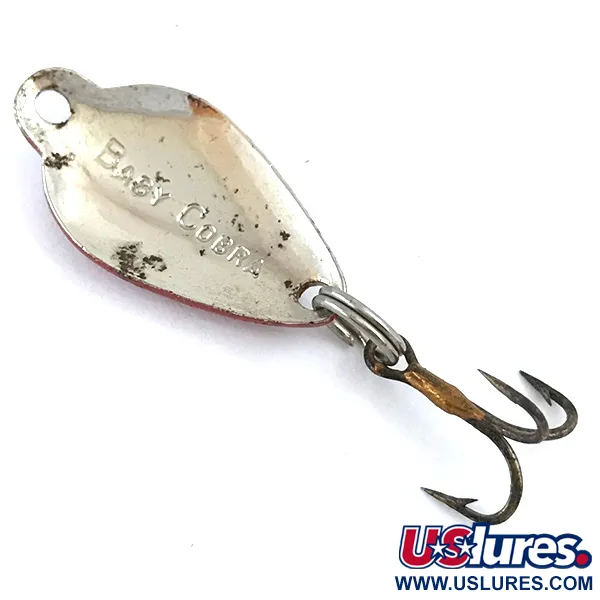 Vintage  Acme Baby Cobra, 3/32oz Red / White / Nickel fishing spoon #5331