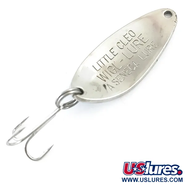 Vintage   Little Cleo Seneca, 1/4oz Nickel / Blue fishing spoon #5338