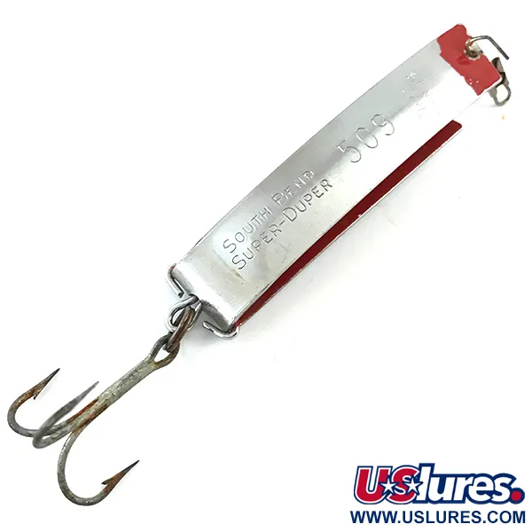 Vintage  South Bend Super-Duper 509, 2/5oz Nickel / Red fishing spoon #5350