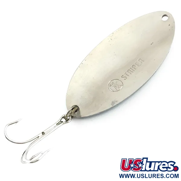 Vintage   Atlantic Lures Striper, 1oz Blue / Nickel fishing spoon #5351