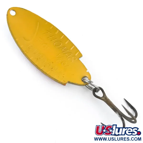 Vintage   Thomas Buoyant, 3/16oz White Trout / Yellow fishing spoon #5358