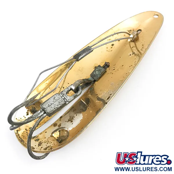 Vintage  Weedless Bait Company Weedless Larson Bait Fishtrap​, 3/4oz Gold fishing spoon #5367