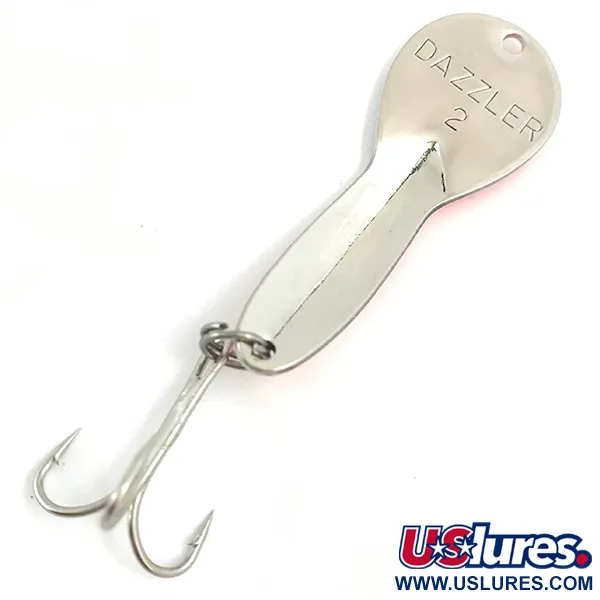  Acme Dazzler #2 UV, 1/4oz White Pearl / Red / Nickel fishing spoon #5370