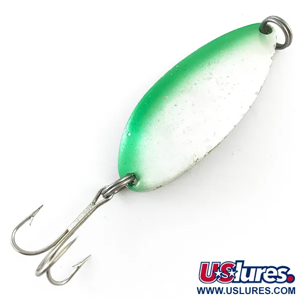 Vintage  Seneca Little Cleo (Hula Girl), 2/3oz White Pearl / Nickel fishing spoon #5387