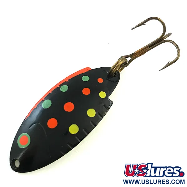 Vintage   Thomas Buoyant, 3/16oz Black Trout / Yellow fishing spoon #5392