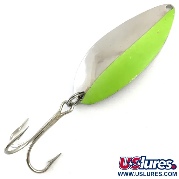 Vintage  Seneca Little Cleo (Hula Girl), 3/4oz Nickel / Green fishing spoon #5396