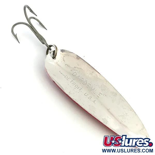 Vintage  Eppinger Dardevle, 1oz Red / White / Nickel fishing spoon #5398